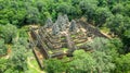 Angkor Wat temple view from drone in Siem Reap city of Cambodia.