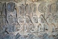 Angkor Wat 12th century bas relief, Yama Judgment, depiction of heaven Royalty Free Stock Photo