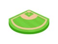 Angle of the baseball field. View from above. Vector illustration on white background. Royalty Free Stock Photo