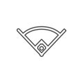 angle in baseball icon. Element of cyber security for mobile concept and web apps icon. Thin line icon for website design and Royalty Free Stock Photo