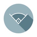 angle in baseballicon in Flat long shadow. One of web collection icon can be used for UI/UX Royalty Free Stock Photo