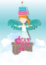 Angel Bring Day Gifts_eps Royalty Free Stock Photo