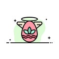 Angle, Celebration, Easter, Protractor  Business Flat Line Filled Icon Vector Banner Template Royalty Free Stock Photo
