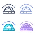 Angle concept symbols. Dimension and measuring vector outline icon set. Royalty Free Stock Photo