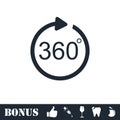 Angle 360 degrees icon flat