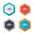 Angle degrees icons. Geometry math signs Royalty Free Stock Photo