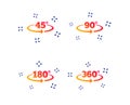 Angle degrees icons. Geometry math signs. Vector Royalty Free Stock Photo