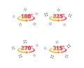 Angle degrees icons. Geometry math signs. Vector Royalty Free Stock Photo