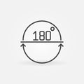 Angle 180 degrees outline vector icon or design element Royalty Free Stock Photo
