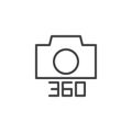 Angle 360 degrees photo camera outline icon Royalty Free Stock Photo