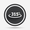 Angle 315 degrees sign icon. Geometry math symbol. Royalty Free Stock Photo