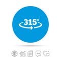 Angle 315 degrees sign icon. Geometry math symbol. Royalty Free Stock Photo
