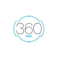 Angle 360 degrees sign icon. Geometry math symbol. Full rotation. Circle flat button. Modern UI website navigation