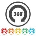 Angle 360 degrees sign icons set Royalty Free Stock Photo