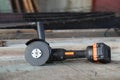 Angle grinder with battery. Power tool close-up Royalty Free Stock Photo