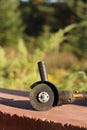 Angle grinder with handle on the veranda Royalty Free Stock Photo