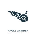 Angle Grinder icon. Monochrome sign from machinery collection. Creative Angle Grinder icon illustration for web design Royalty Free Stock Photo