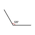 Angle icon. Mathematic corner 120 degree. Vector illustration. Eps 10.
