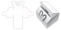 Angle packaging with heart shaped window die cut template Royalty Free Stock Photo