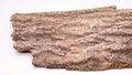 Big piece of herb DuZhong or Eucommiae Cortex or Eucommia Bark at horizontal composition