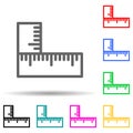 angle ruler multi color style icon. Simple thin line, outline vector of web icons for ui and ux, website or mobile application Royalty Free Stock Photo