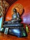 Angle view of the Buddhist statue at Bodhinyanarama Buddhist Monasteryin New Zealand