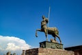 Angle view of Centaur sculpture by Igor Mitoraj in Pompeii