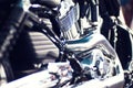 Angle view of a motorcycle engine