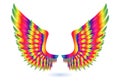 realistic fantasy white angle wings. 3D Render.. Royalty Free Stock Photo