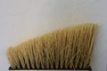 Angled bristles of a broom
