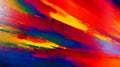 Angled horizontal large smudges, oil painted canvas colorful background, rainbow colors. Modern, abstract texture, Oil Paint