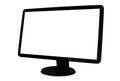 Angled isolated blank wide screen computer monitor Royalty Free Stock Photo