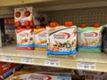 Everett, WA USA - circa August 2022: Angled, selective focus on Premier Protein products for sale inside an Albertsons grocery