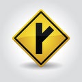 angled side road right sign. Vector illustration decorative design Royalty Free Stock Photo