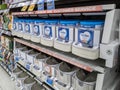 Lynnwood, WA USA - circa May 2022: Angled view of bare shelves during a baby formula shortage inside a QFC grocery store