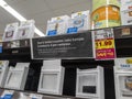 Lynnwood, WA USA - circa May 2022: Angled view of bare shelves during a baby formula shortage inside a QFC grocery store