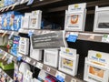 Lynnwood, WA USA - circa May 2022: Angled view of bare shelves during a baby formula shortage inside a QFC grocery store