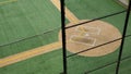 Angled view of a large, empty baseball field on an overcast day Royalty Free Stock Photo