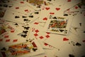 Angled View of Playing Cards Scattered on a Table