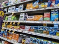 Kirkland, WA USA - circa April 2021: Angled view of the sinus relief and medication aisle inside a QFC grocery store