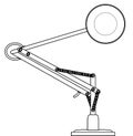 Anglepoise Outline Drawing Royalty Free Stock Photo