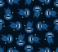 Angler background. Deep sea fish pattern seamless. vector texture