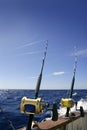 Angler boat big game fishing in saltwater