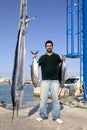 Angler fish catch albacore tuna and spearfish Royalty Free Stock Photo