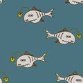 Angler fish pattern Royalty Free Stock Photo