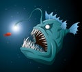 Anglerfish mouth on dark background