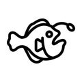 Anglerfish Vector Thick Line Icon For Personal And Commercial Use