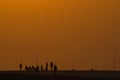 Anglers or fishermen at sunset