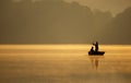 Anglers Fishing on a Lake Royalty Free Stock Photo