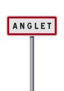 Anglet city entrance road sign Royalty Free Stock Photo